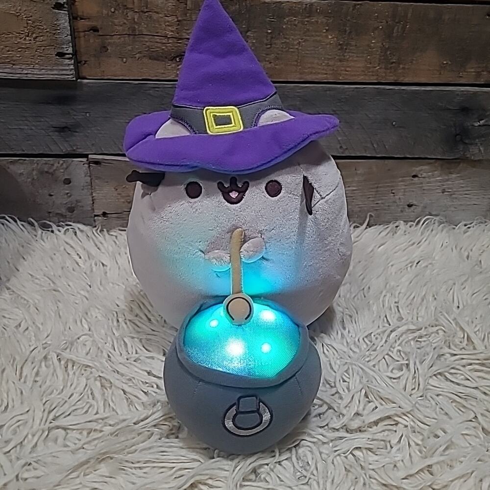GUND Pusheen Cat Stormy Witch & Light Up Cauldron Plush 9.5" 2018
